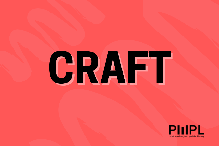 Craft written in black text on a red background