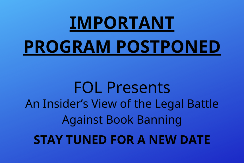 Important - Program postponed. Stay tuned for a new date