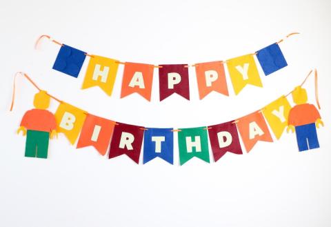 felt banner, happy birthday