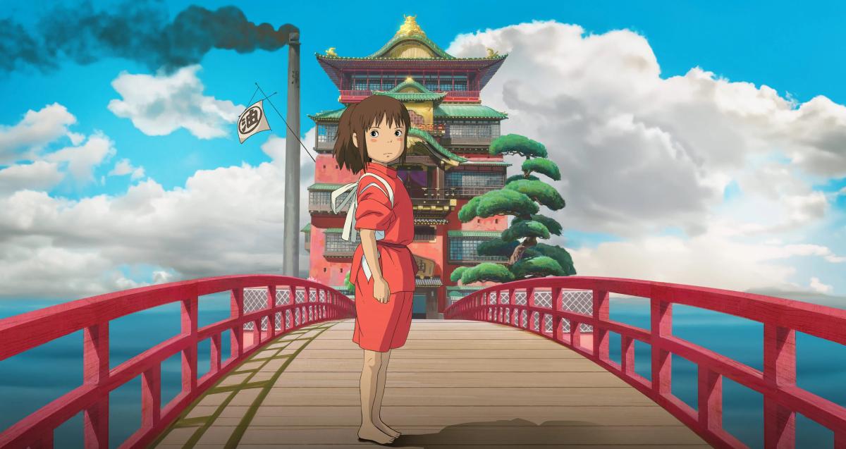 Chihiro in front of the bathhouse
