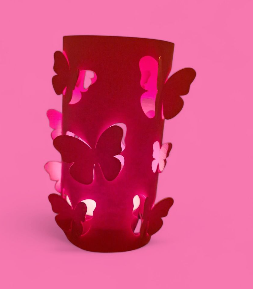 Butterfly lantern with tea light 